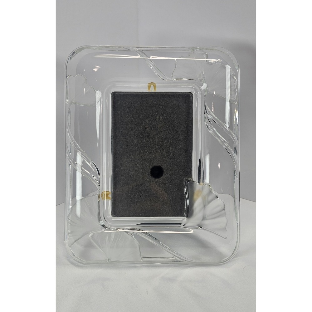 Vintage Mikasa Crystal 4"x6" Picture Frame FEELINGS Frosted Floral Frosted Glass